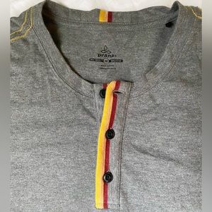 Prana Mens Button Up Gray Shirt Medium